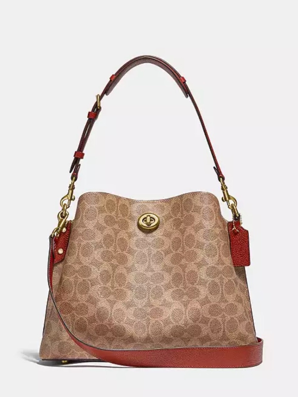 Coach Willow Signature Canvas Pebble Accents Tote Bucket Bag Crossbody New C2745